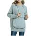 ZQGJB Savings Women Fall Winter Warm Hoodies Cute Pet Holder Cat Dog Large Pouch Carriers Casual Long Sleeve Pullover Fleece Sweatshirt with Soft Pet Pouch Gray S