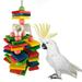 LA TALUS Wood Pet Bird Parrot Hanging Building Blocks Bite String Chew Toy Cage Decor Multicolor One Size