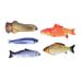 5Pcs Simulated Fish Plush Chewing Hunt Toys Funny Pet Plush Dolls Cat Mint Stuffed Pillow for Cat Pet Size M