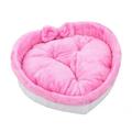 Gespout Heart-Shaped Pet Bed Soft Plush Dog Bed Cat Bed Pet Bed Mat Small and Medium-Sized Heart-Shaped Nest Mat Pink L