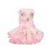 Round Neck Dog Dress - Flower Design Lace Princess Dress - Pet Suspender Skirt - Sleeveless Clothes - for Party