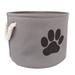 DII Bone Dry Small Round Pet Toy and Accessory Storage Bin 12 (Dia)x9 (H) Collapsible Organizer Storage Basket for Home DÃ¯Â¿Â½cor Pet Toy Blankets Leashes and Food-Gray with Black Paw