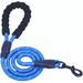 Reflective Multi-Color Dog Traction Rope Round Rope Dog Strap Comfortable Handle Suitable for Medium and Large Dogs (Blue)