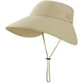 GegeenDomog Sun Hat Women s Foldable Wide Brim Fishing Hat Large Sun Protection Ponytail Hole Bucket Hat UPF 50+