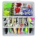 OWSOO 101PCS Fishing Lures Tackle Mixed Hard Baits Soft Baits Popper Crankbait VIB Topwater Fishing Lures Hooks Fishing Accessories Kit Set with Storage Box