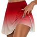 knqrhpse Mini Skirt Casual Dresses Skirts for Women Summer Dresses for Women Womens Casual Prints Tennis Skirt Yoga Sport Active Skirt Shorts Skirt Mini Dress Red Dress S