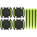 8 Pcs Car Door Handle Reflective Stickers Green Auto Door Cup Handle Paint Scratch Protector Sticker Bowl Scratch Guard Film Pad Reflective Strip