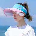 Men Retractable Visor Sun Hat Korean Alphabet Empty Top Hat Sunscreen Breathable Fishing Hat Adjustable Bucket Hat Unisex