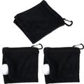 Golf Ball Towel 5.5 x 5.5 Inch Black Golf Wet and Dry Golf Towel Pocket Golf Towel with Clip Ball Towel for Golf Course Exercise Towel (3 Pieces)