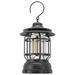 Portable Hanging Camping Lantern Multifunctional Vintage Lanterns Flashlight COB Lightweight Tent Light for Courtyard Outdoor Hiking Power Outages Emergency[Black]