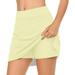 iOPQO Tennis Skirt Womens Casual Tennis Skirt Yoga Sport Active Skirt Shorts Skirt Midi Skirt Mini Skirt Beige XXL