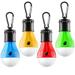 FOAUUH 4 Packs Tent Lamp Portable LED Tent Light Clip Hook Hurricane Emergency Lights LED Camping Light Bulb Camping Tent Lantern Bulb Camping Equipment for Camping Hiking Backpacking Fishing Outage