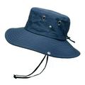 Summer Men Bucket Hat Foldable Windproof Cord Panama Hat UV Protection Worksite Hats Sun Hat Fishing Hat Mesh New