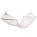 IVV Garden Cotton Hammock Wood Pole Cotton Rope Hammock Bed with Rope for Outdoor Indoor Patio Yard Max 150 Lbs White