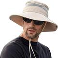 Coduop Mens Fishing Hunting Brim Safari Summer Men Sun Hat Fisherman Hat Caps Bucket Hat Cap
