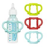 3 Pack For Dr Brown Narrow Baby Bottle Handles Easy Grip Silicone Holder with Multicolor Assist Transition from Bottle to Cup BPA-Free - Fits 5oz and 8oz Wide-Neck Bottles