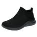 ZIZOCWA Solid Color Mesh Breathable Work Sneaker for Men Comfortable Non Slip Soft Sole Casual Slip-On Tennis Shoes Ankle Stretch Cloth Black Size37