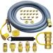 12FT 3/8 ID Natural Gas Hose Low Pressure LPG Hose with Quick Connect for Weber Char-Broil Pizza Oven Patio Heater and More NG Appliance Propane to Natural Gas Conversion Kit