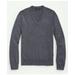 Brooks Brothers Men's Fine Merino Wool V-Neck Sweater | Grey Heather | Size Medium