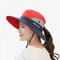 ColorProfitKids Bucket Hat Wide Brim UV Protection Sun Hat Unisex Women s Ponytail Sun Hat UV Protection Foldable Mesh Wide Brim Beach Fishing Hat