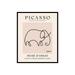 Poster Master Vintage Picasso Poster - Retro One Line Elephant Drawing Print - Elephant Art - Minimal Gift for Men Women Animal Lover - Abstract Wall Decor for Home Office - 8x10 UNFRAMED Wall Art