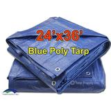 Tarp Supply Inc. - 24 x 36 Blue Poly Tarp Cover Waterproof tarp All-Purpose tarp 5 Mil Thickness UV Treated