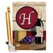 Breeze Decor BD-WI-HS-130216-IP-BO-D-US14-BD 28 x 40 in. Wine H Initial Happy Hour & Drinks Impressions Decorative Vertical Double Sided House Flag Set with Pole Bracket Hardware