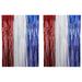 2 Pack Red White Blue Tinsel Foil Fringe Curtain Backdrop Metallic Streamers for Photo Booth Birthday Wedding Bridal Shower Bachelorette Mardi Gras Party Independence Day Decorations - 1m*1m