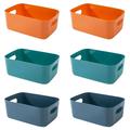 Ykohkofe Closet Storage Basket Small Basket Cutout Handles Three Colors Dirt and Water Heavy-Duty Solid Color Organizer for Bathroom Kitchen Countertop Cabinet Bedroom Wears Storage Bag Holder