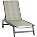 Outdoor Chaise Lounge Chair Waterproof Rattan Wicker Pool Furniture With 5-Position Reclining Adjustable Backrest & Wheels For Beach Tanning Poolside Patio Mixed Gray