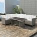 OWSOO 3 Piece Garden Set with Cushions Poly Rattan Gray