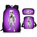 DJ Backpack Lunch Box Pencil Case 3 in 1 Bag Set Durable Bookbag Insulated Lunch Bag for Boys Girls High-capacity Pen Pouch