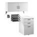 Office in an Hour Cubicle Storage Set in Pure White - Engineered Wood