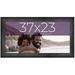 37X23 Frame Black Real Wood Picture Frame Width 1.5 Inches | Interior Frame Depth 0.5 Inches | Barn Black Distressed Photo Frame Complete With UV Acrylic Foam Board Backing & Hanging Hardware