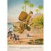 Posterazzi Chromolithographic Illustration From Life & Adventures of Robinson Crusoe by Daniel Defoe From A Softback Edition Published Poster Print Large - 24 x 34