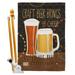 Breeze Decor BD-BV-HS-117052-IP-BO-D-US18-WA 28 x 40 in. Craft Beer Brings Cheer Happy Hour & Drinks Beverages Impressions Decorative Vertical Double Sided House Flag Set & Pole Bracket Hardware