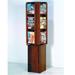 Wooden Mallet Divulge Spinning Floor Display 12 Magazine and 24 Brochure Pockets with Brochure Inserts in Mahogany