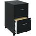 File Cabinet 2 Drawer Wheels Rolling Storage Home Office with Lock and Key Furniture Mobile Filing Cart Organizer Stainless Steel Black