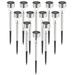 Solar Pathway Lights 12 Pack Stainless Steel IP44 Waterproof Auto On/Off Outdoor LED Solar Landscape Lights - Warm light