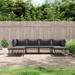 vidaXL 6 Piece Patio Lounge Set with Cushions Anthracite Poly Rattan