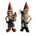 Set Of 2 Resin Dwarf Skeleton Sculptures for Outdoor Yard Garden Decor Eye Catching Decoration Durable and Weather Perfect for Halloween and Home Decoration