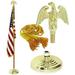 Indoor American Cotton Flag Flagpole Base & Tassel (Metal Eagle 9 Ft Oak Pole)