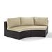 HomeStock Contemporary Cool Outdoor Wicker Round Sectional Sofa Sand/Brown