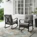 HomeStock Classic Charm 2Pc Outdoor Metal And Wicker Rocking Chair Set Taupe/Matte Black - 2 Rocking Chairs