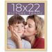 18X22 Frame Beige Real Wood Picture Frame Width 0.75 Inches | Interior Frame Depth 0.5 Inches | Natural Wood Traditional Photo Frame Complete With UV Acrylic Foam Board Backing & Hanging Hardware