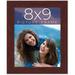 8x9 Dark Brown Real Wood Picture Frame Width 0.75 Inches | Interior Frame Depth 0.5 Inches | Traditional Photo Frame Complete with UV Acrylic Foam Board Backing & Hanging Hardware