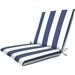 Indoor/Outdoor Cabana Stripe Blue & White Midback Dining Chair Cushion: Recycled Fiberfill Weather Resistant Reversible Comfortable and Stylish Patio Cushion: 19 W x 37 L x 2.5â€� T