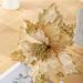 Outfmvch Room Decor Flowers 25cm Christmas Flower Golden Red Multicolor Artificial Flower Hotel Wedding Mall Christmas Rattan Decoration Flower Flowers Gold