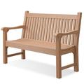 Efurden Garden Bench 2-Person All-Weather Poly Lumber Outdoor Bench for Garden Porch and Park (Teak Color)