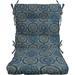 Indoor Outdoor Tufted High Back Chair Cushion Choose Color (Blue Wheel Indigo)